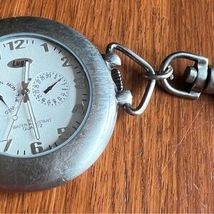 Lugz Silver-Tone Pocket Watch Pendant – White Dial
